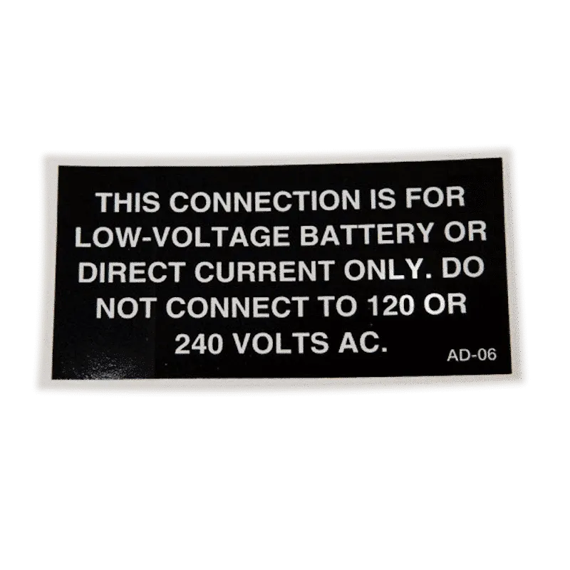 DECAL, LOW VOLTAGE BATTERY CONNECTION
