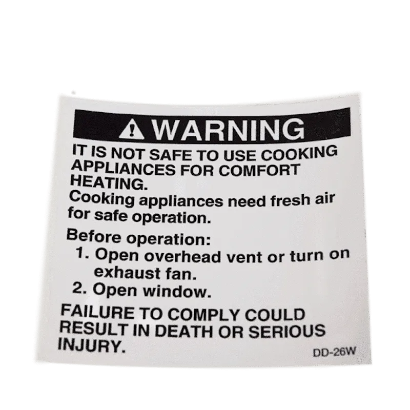 DECAL, COOKING APPLIANCE WARNING