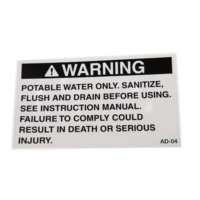 DECAL, POTABLE WATER