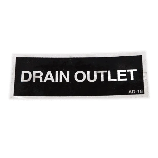 DECAL, DRAIN OUTLET