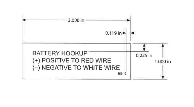 DECAL, POSITIVE AND NEGATIVE BATTERY HOOKUP
