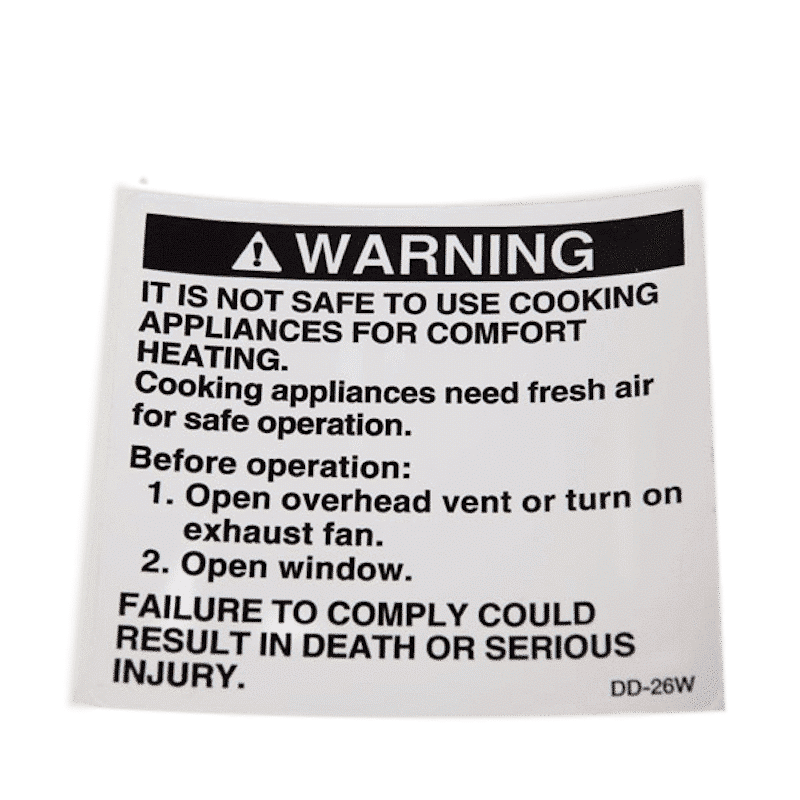 DECAL, COOKING APPLIANCE WARNING