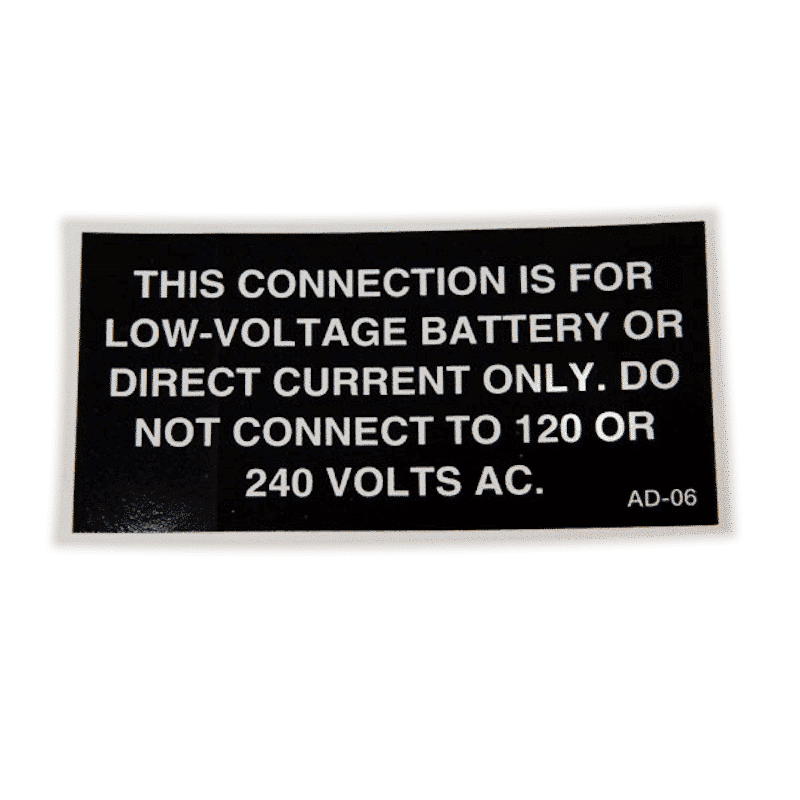 DECAL, LOW VOLTAGE BATTERY CONNECTION