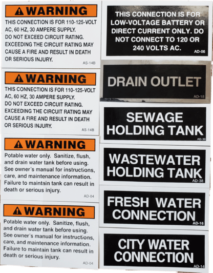 WARNING DECAL PACKAGE