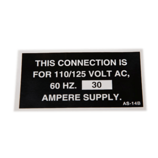 DECAL, 30 AMP SUPPLY CONNECTION